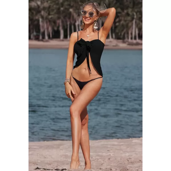 Ekouaer 2 Pieces Women Beach Sarongs Sheer Cover Ups Chiffon Bikini Wrap Skirt for Swimwear SXXLBlackwine Red