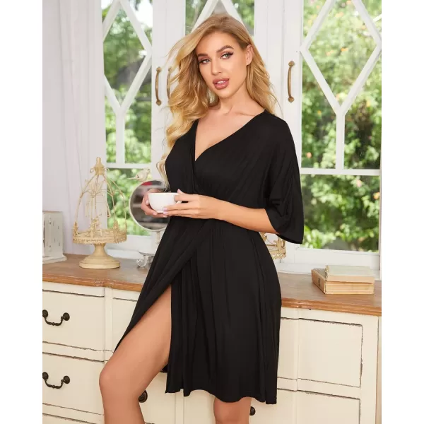 Ekouaer 3 in 1 LaborDeliveryHospital Gown Maternity Dress Nursing Nightgown Sleepwear for Breastfeeding SXXLBlack