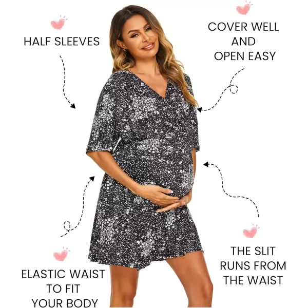 Ekouaer 3 in 1 LaborDeliveryHospital Gown Maternity Dress Nursing Nightgown Sleepwear for Breastfeeding SXXLEleanor