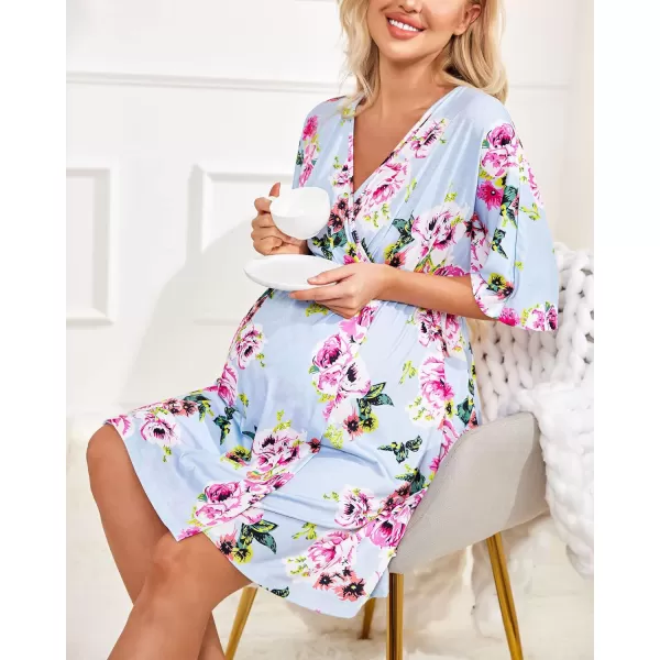 Ekouaer 3 in 1 LaborDeliveryHospital Gown Maternity Dress Nursing Nightgown Sleepwear for Breastfeeding SXXLFreya