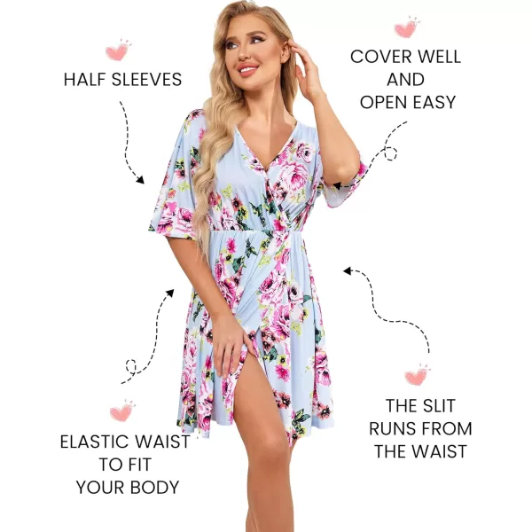 Ekouaer 3 in 1 LaborDeliveryHospital Gown Maternity Dress Nursing Nightgown Sleepwear for Breastfeeding SXXLFreya