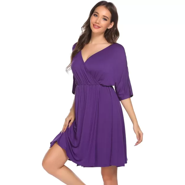 Ekouaer 3 in 1 LaborDeliveryHospital Gown Maternity Dress Nursing Nightgown Sleepwear for Breastfeeding SXXLPurple
