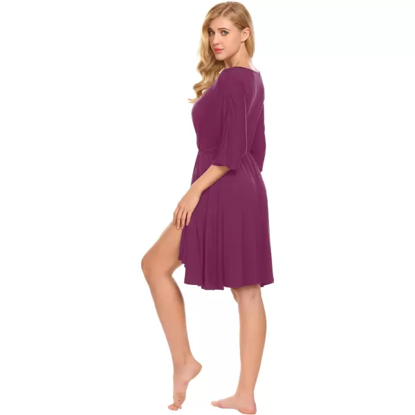 Ekouaer 3 in 1 LaborDeliveryHospital Gown Maternity Dress Nursing Nightgown Sleepwear for Breastfeeding SXXLWine Berry