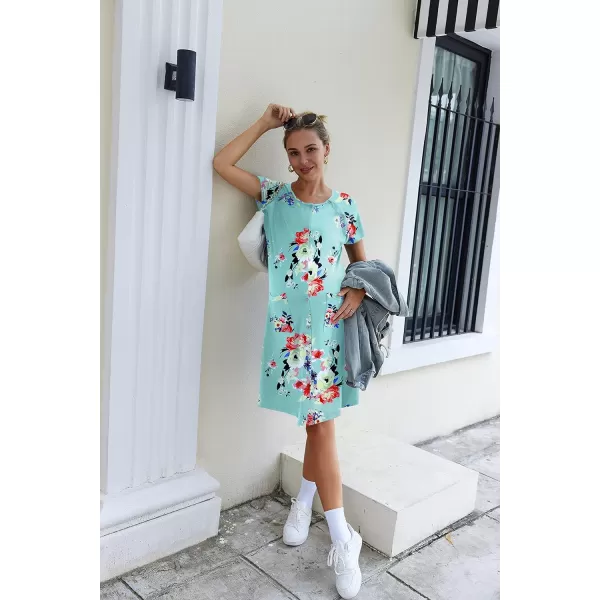 Ekouaer 3 in 1 Nursing Dress Maternity Nightgown LaborDelivery Breastfeeding Birthing Gown with ButtonLight Blueamppink Flower