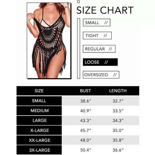 Ekouaer Beach Swimsuit Cover Up Women Crochet Bikini Coverups Summer Pool Swimwear Tassel DressZ Black