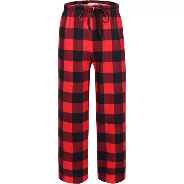 Ekouaer Boys Pajama Pants Long Sleep Pants Soft Elastic Waist Pajama Bottoms Plaid Lounge Pants with 2 Pockets 414 Years2 Pcsred Plaid and White Plaid