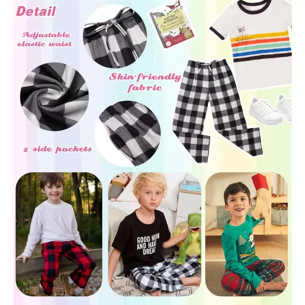 Ekouaer Boys Pajama Pants Long Sleep Pants Soft Elastic Waist Pajama Bottoms Plaid Lounge Pants with 2 Pockets 414 YearsAayarn Dyed Lattice5