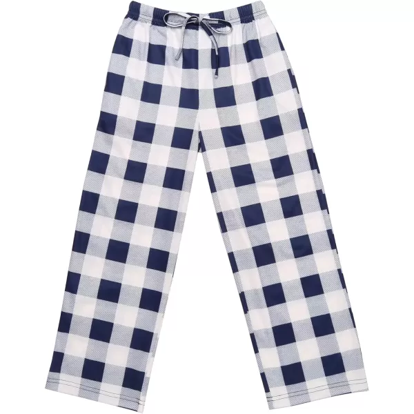 Ekouaer Boys Pajama Pants Long Sleep Pants Soft Elastic Waist Pajama Bottoms Plaid Lounge Pants with 2 Pockets 414 YearsAyarn Dyed Lattice3navy