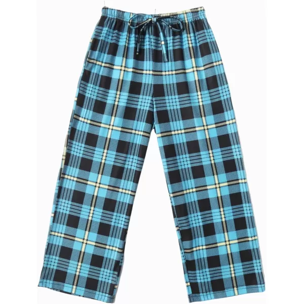 Ekouaer Boys Pajama Pants Long Sleep Pants Soft Elastic Waist Pajama Bottoms Plaid Lounge Pants with 2 Pockets 414 YearsBlue Yellow Plaid