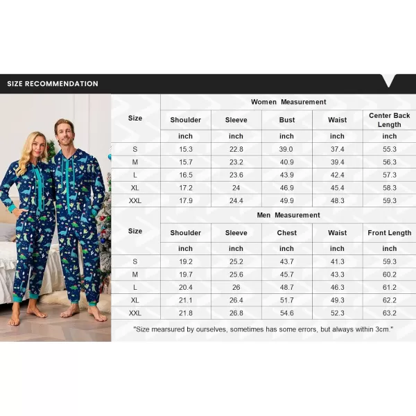 Ekouaer Christmas Matching Family Onesies Pajamas Long Sleeve Thermal One Piece Pajamas with ButtonMen Dinosaur