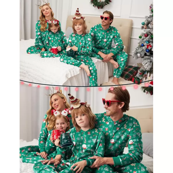 Ekouaer Christmas Matching Pajamas Onesie for Family Fleece Onesie Sleepwear Zipper Jumpsuit with PocketsMen Christmas Green