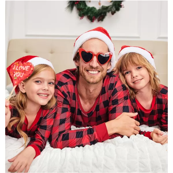 Ekouaer Christmas Pajamas for Family Matching Pjs Long Sleeve Plaid Sleepwear Holiday Xmas Loungewear with PocketsMen Pattern2red Plaid