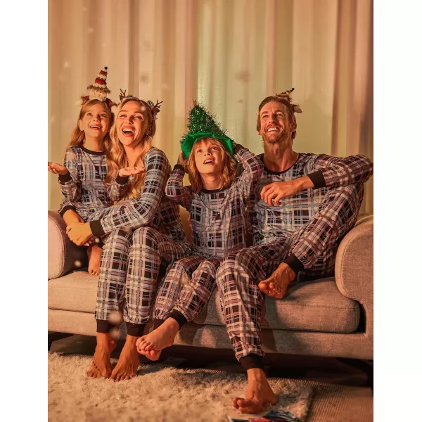 Ekouaer Christmas Pajamas for Family Matching Pjs Long Sleeve Plaid Sleepwear Holiday Xmas Loungewear with PocketsWomen Pattern9colorful Plaid