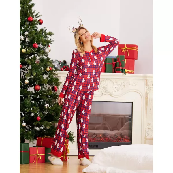 Ekouaer Couples Matching Chritsmas Pajamas Holiday PJ Set Men and Women Sleepwear Long Sleeve Jammies Print Tops and PantsApat10