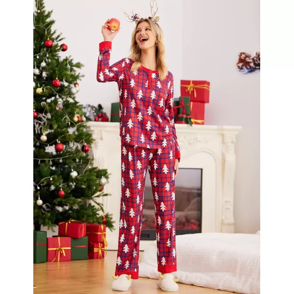Ekouaer Couples Matching Chritsmas Pajamas Holiday PJ Set Men and Women Sleepwear Long Sleeve Jammies Print Tops and PantsApat10