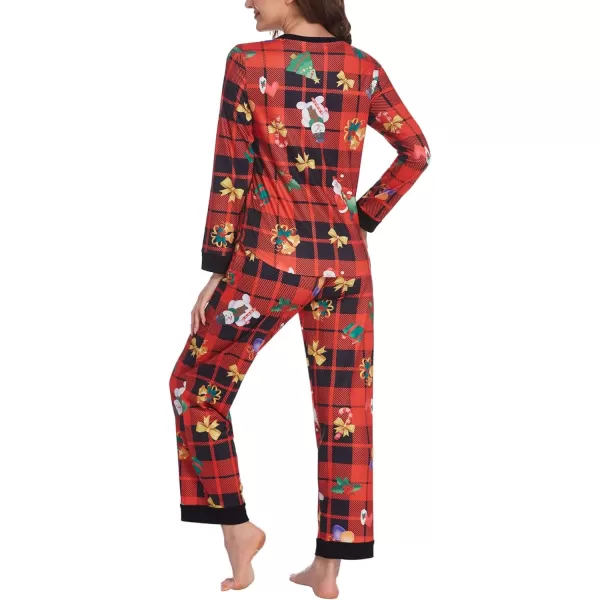 Ekouaer Couples Matching Chritsmas Pajamas Holiday PJ Set Men and Women Sleepwear Long Sleeve Jammies Print Tops and PantsApat7