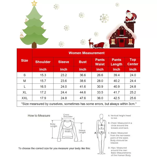 Ekouaer Couples Matching Chritsmas Pajamas Holiday PJ Set Men and Women Sleepwear Long Sleeve Jammies Print Tops and PantsPat1woman