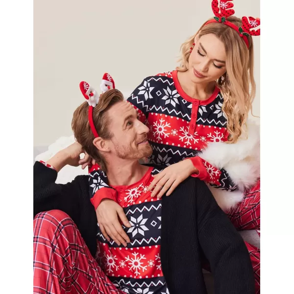 Ekouaer Couples Matching Chritsmas Pajamas Holiday PJ Set Men and Women Sleepwear Long Sleeve Jammies Print Tops and PantsPat2man