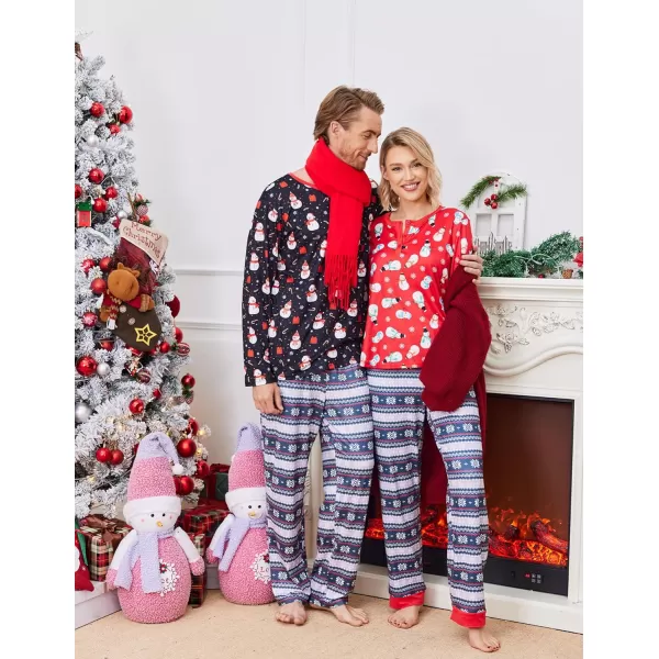 Ekouaer Couples Matching Chritsmas Pajamas Holiday PJ Set Men and Women Sleepwear Long Sleeve Jammies Print Tops and PantsPat3man