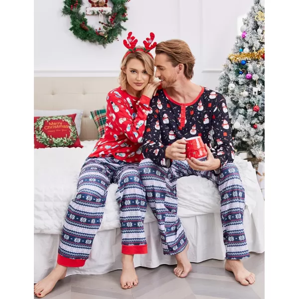 Ekouaer Couples Matching Chritsmas Pajamas Holiday PJ Set Men and Women Sleepwear Long Sleeve Jammies Print Tops and PantsPat3man