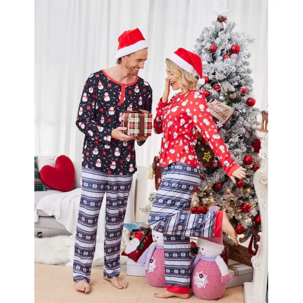 Ekouaer Couples Matching Chritsmas Pajamas Holiday PJ Set Men and Women Sleepwear Long Sleeve Jammies Print Tops and PantsPat3man