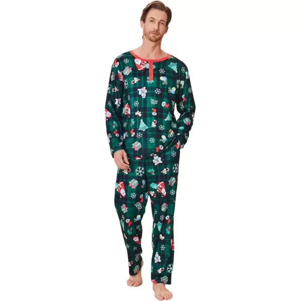 Ekouaer Couples Matching Chritsmas Pajamas Holiday PJ Set Men and Women Sleepwear Long Sleeve Jammies Print Tops and PantsPat4man