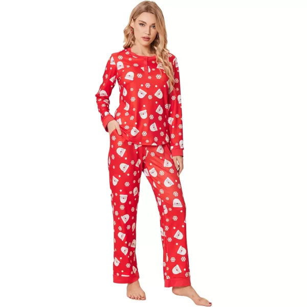 Ekouaer Couples Matching Chritsmas Pajamas Holiday PJ Set Men and Women Sleepwear Long Sleeve Jammies Print Tops and PantsPat6woman