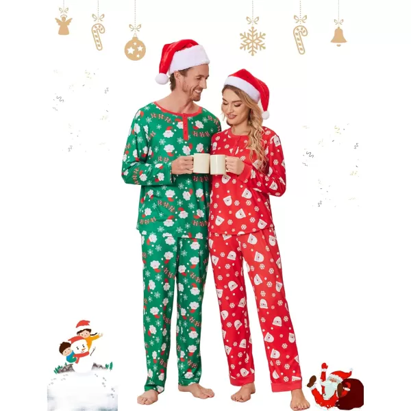 Ekouaer Couples Matching Chritsmas Pajamas Holiday PJ Set Men and Women Sleepwear Long Sleeve Jammies Print Tops and PantsPat6woman