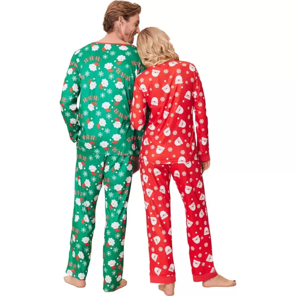 Ekouaer Couples Matching Chritsmas Pajamas Holiday PJ Set Men and Women Sleepwear Long Sleeve Jammies Print Tops and PantsPat6woman
