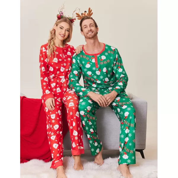 Ekouaer Couples Matching Chritsmas Pajamas Holiday PJ Set Men and Women Sleepwear Long Sleeve Jammies Print Tops and PantsPat6woman