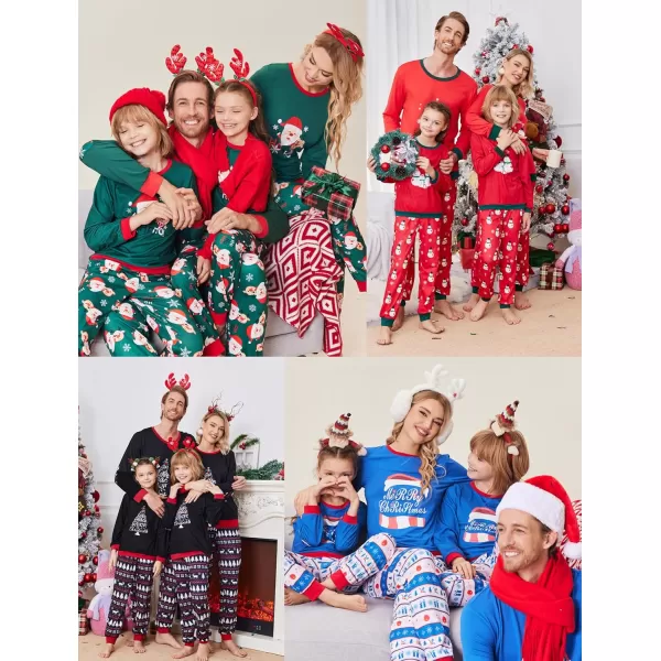 Ekouaer Family Matching Pajamas Christmas Sleepwear Soft Loungewear Pjs Set With PocketsKids Black Christmas Tree