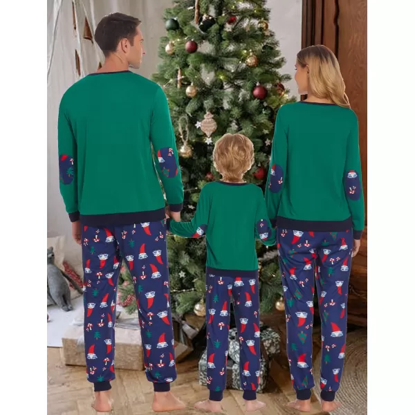 Ekouaer Family Matching Pajamas Christmas Sleepwear Soft Loungewear Pjs Set With PocketsKids Green