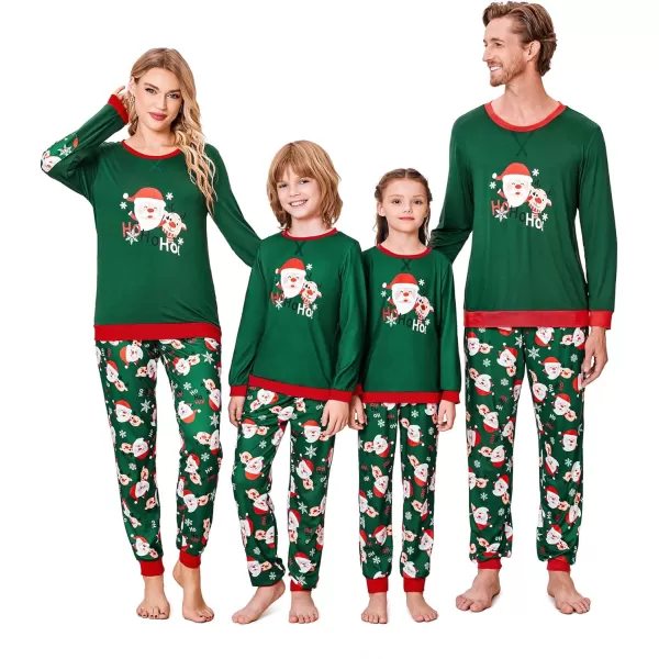 Ekouaer Family Matching Pajamas Christmas Sleepwear Soft Loungewear Pjs Set With PocketsKids Green Snowmen