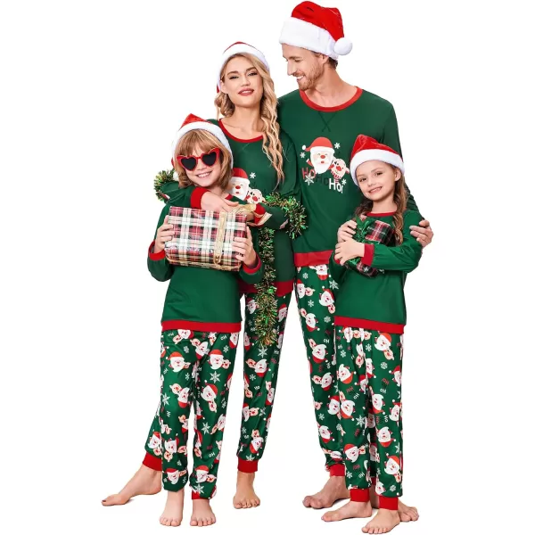 Ekouaer Family Matching Pajamas Christmas Sleepwear Soft Loungewear Pjs Set With PocketsKids Green Snowmen