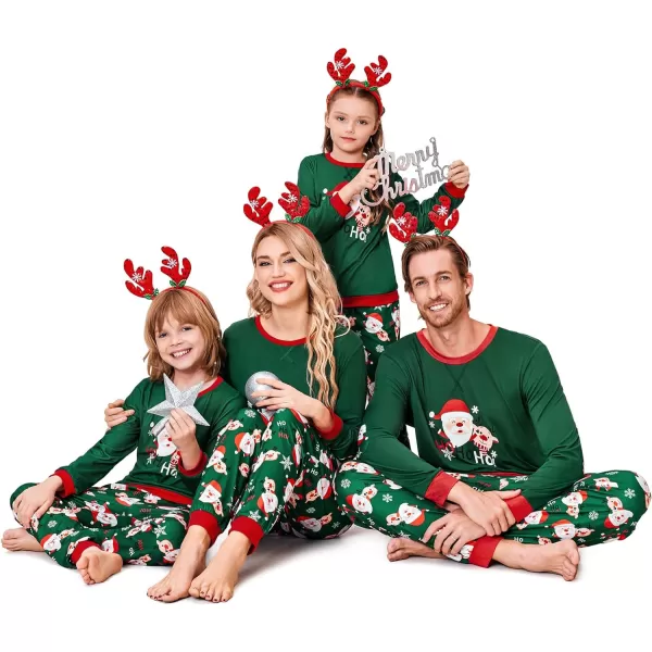 Ekouaer Family Matching Pajamas Christmas Sleepwear Soft Loungewear Pjs Set With PocketsKids Green Snowmen