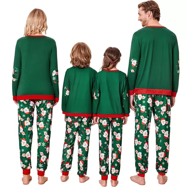 Ekouaer Family Matching Pajamas Christmas Sleepwear Soft Loungewear Pjs Set With PocketsKids Green Snowmen