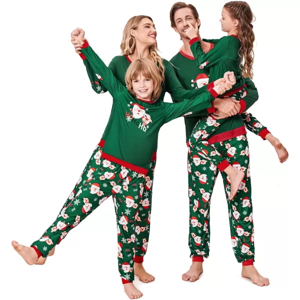 Ekouaer Family Matching Pajamas Christmas Sleepwear Soft Loungewear Pjs Set With PocketsKids Green Snowmen