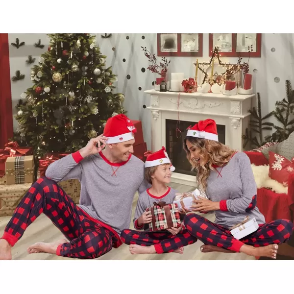 Ekouaer Family Matching Pajamas Christmas Sleepwear Soft Loungewear Pjs Set With PocketsKids Grey