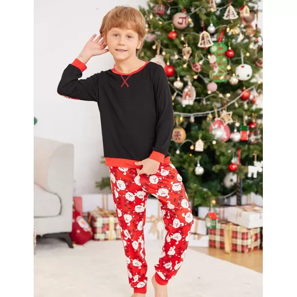 Ekouaer Family Matching Pajamas Christmas Sleepwear Soft Loungewear Pjs Set With PocketsKids Pat1