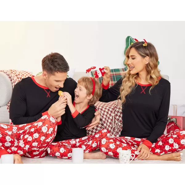 Ekouaer Family Matching Pajamas Christmas Sleepwear Soft Loungewear Pjs Set With PocketsKids Pat1