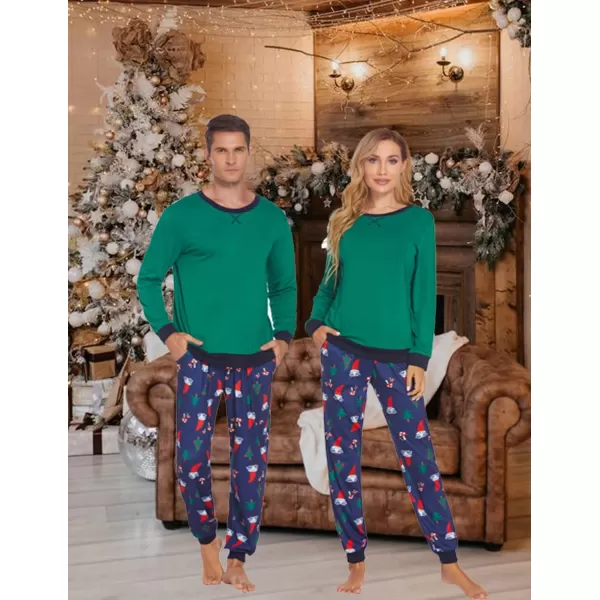 Ekouaer Family Matching Pajamas Christmas Sleepwear Soft Loungewear Pjs Set With PocketsMen Green