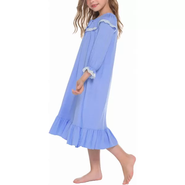 Ekouaer Girls Soft Princess Nightgowns Sleep ShirtBlue