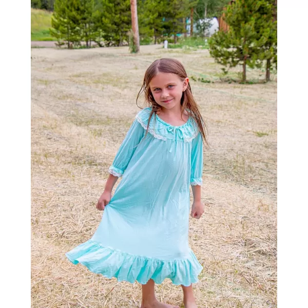 Ekouaer Girls Soft Princess Nightgowns Sleep ShirtClear Blue