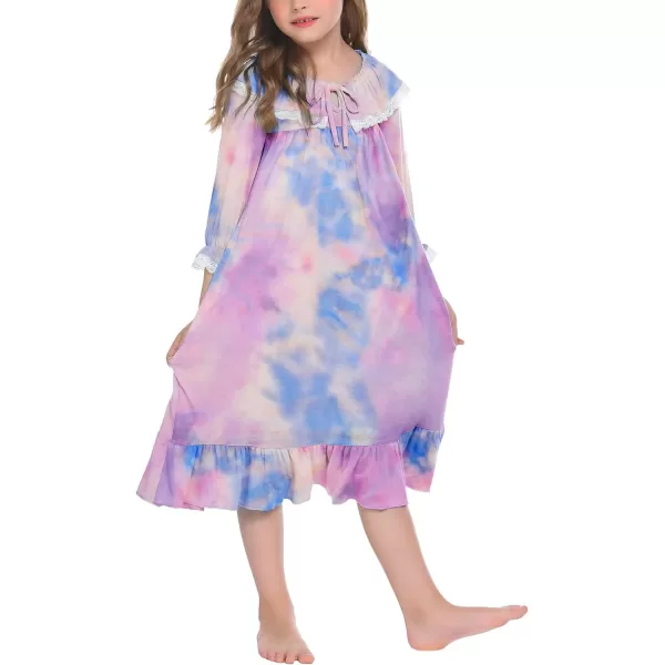 Ekouaer Girls Soft Princess Nightgowns Sleep ShirtColorful