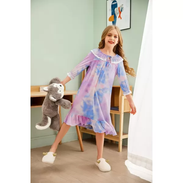 Ekouaer Girls Soft Princess Nightgowns Sleep ShirtColorful