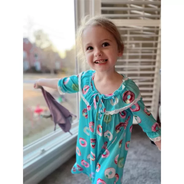 Ekouaer Girls Soft Princess Nightgowns Sleep ShirtDonuts