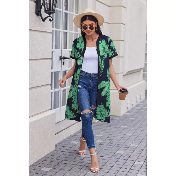 Ekouaer Housecoat Women Zipper Front Duster Robe Short Sleeve Lounger Housedress Pockets Nightgown Casual Nights SXXXLGreen