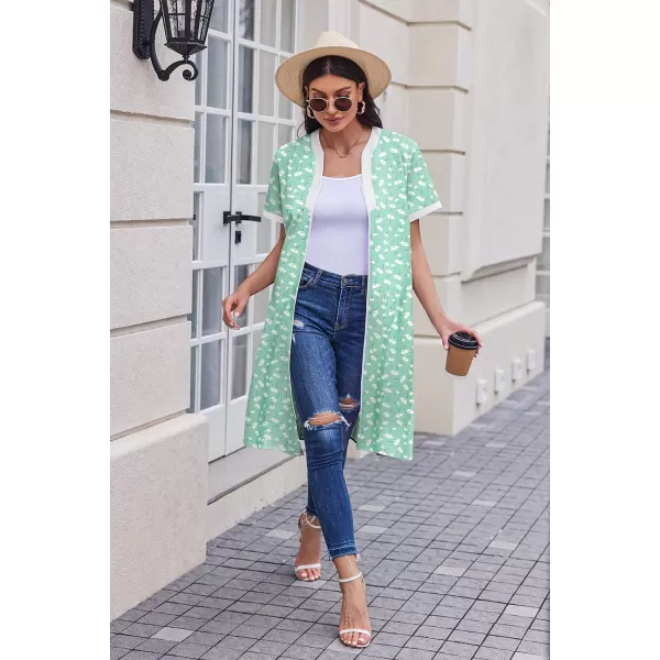 Ekouaer Housecoat Women Zipper Front Duster Robe Short Sleeve Lounger Housedress Pockets Nightgown Casual Nights SXXXLPat17