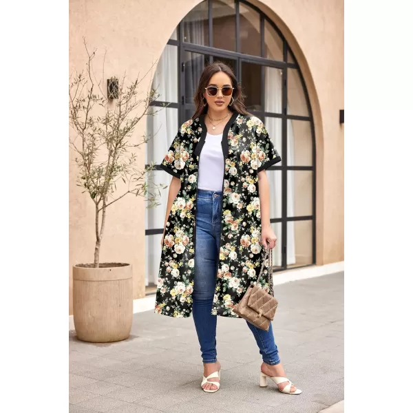 Ekouaer Housecoat Women Zipper Front Duster Robe Short Sleeve Lounger Housedress Pockets Nightgown Casual Nights SXXXLPat18