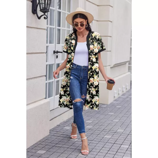 Ekouaer Housecoat Women Zipper Front Duster Robe Short Sleeve Lounger Housedress Pockets Nightgown Casual Nights SXXXLPat18